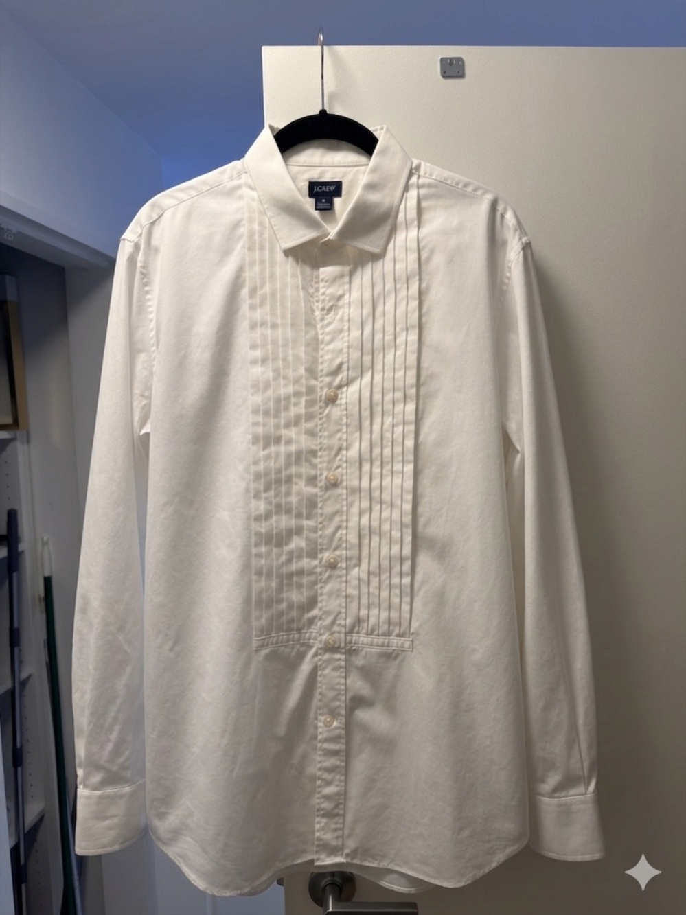 J. Crew White Men's Pleated Tuxedo Shirt